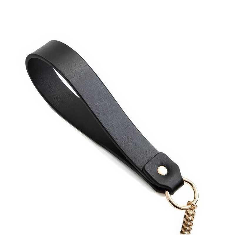 BDSM Halsband mit Gold Leine - Image 6