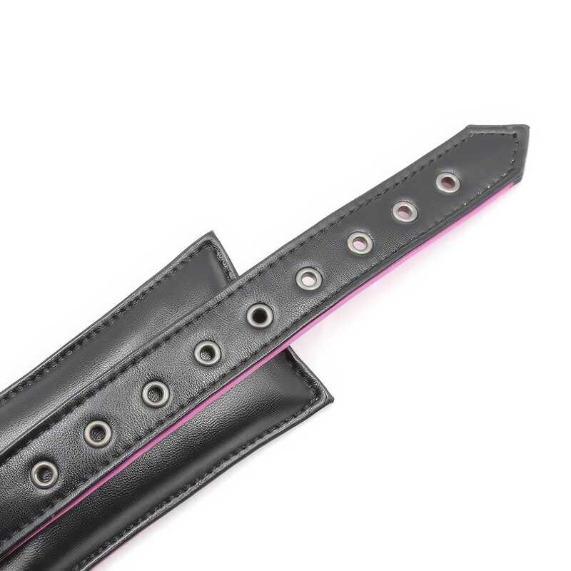Gepolsterte Handschellen Schwarz Rosa - Image 4