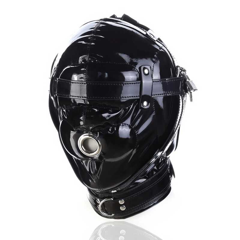 Bdsmhaube Aus Glänzendem Leder