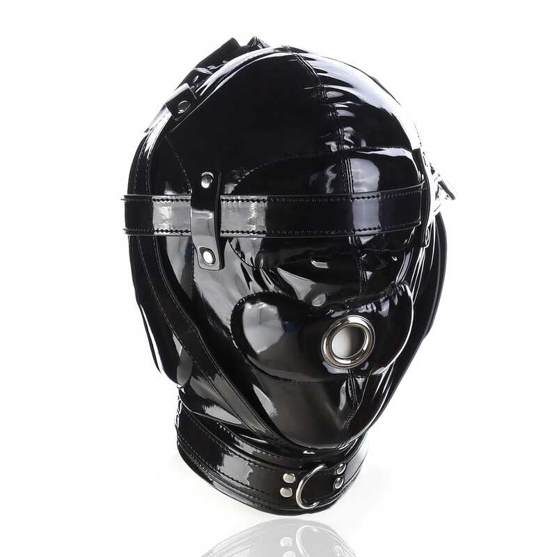 Bdsmhaube Aus Glänzendem Leder - Image 2
