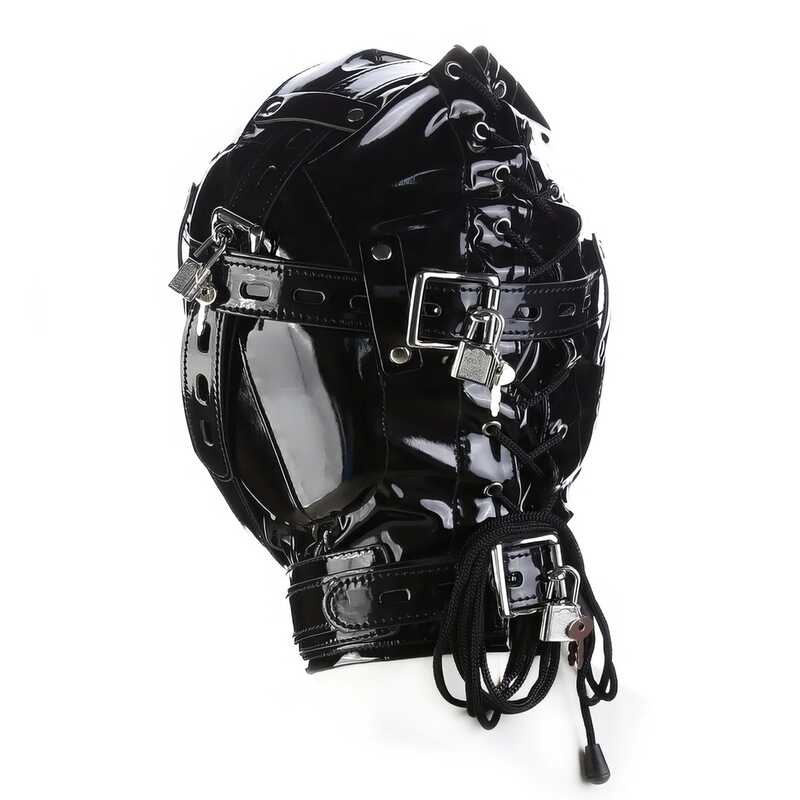 Bdsmhaube Aus Glänzendem Leder - Image 3