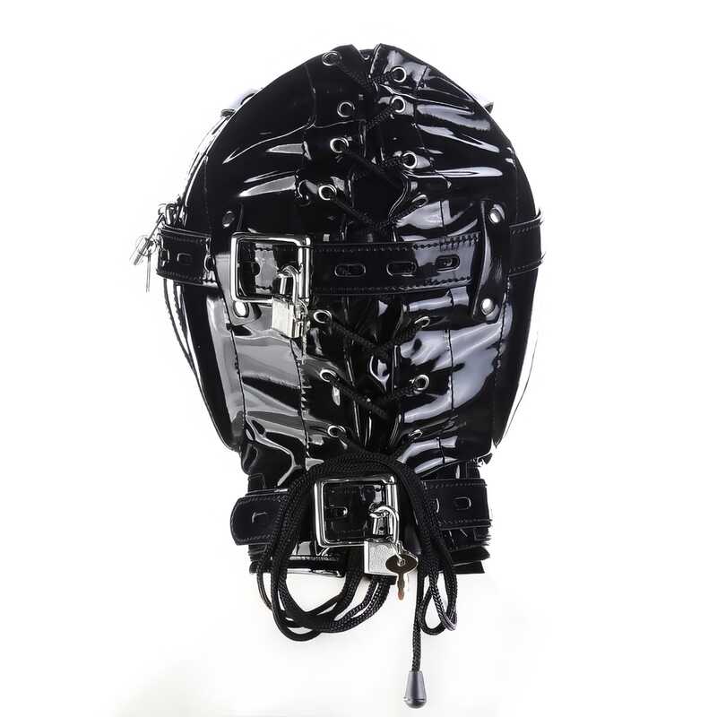 Bdsmhaube Aus Glänzendem Leder - Image 4