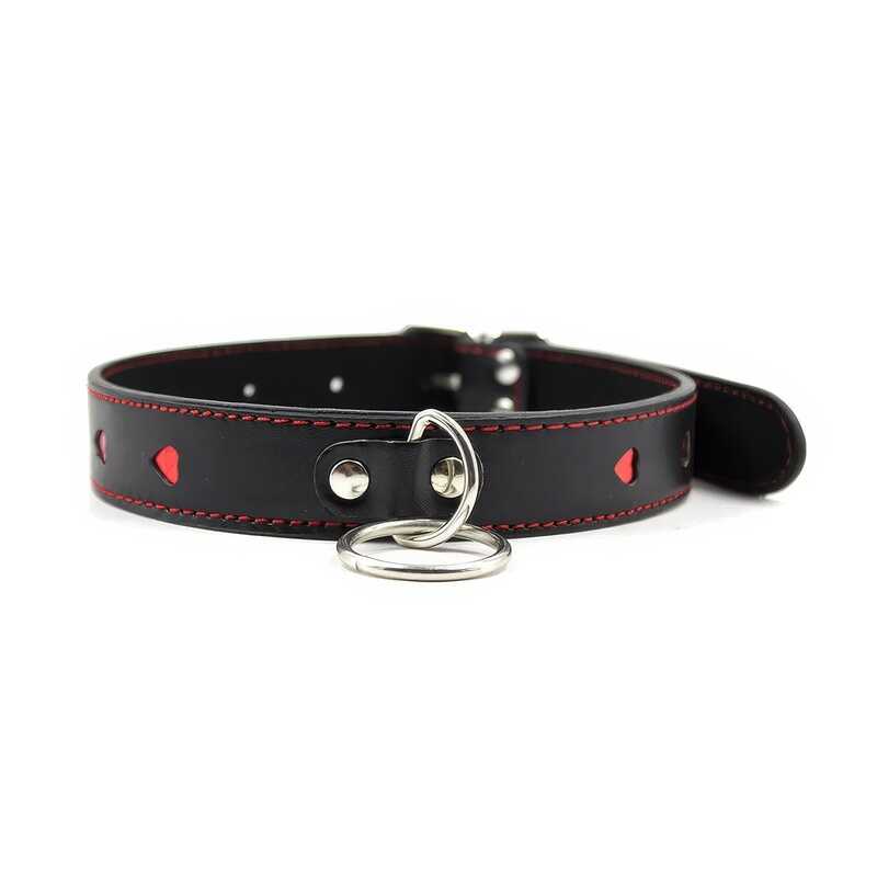 BDSM Halsband mit Metall Leine - Image 3