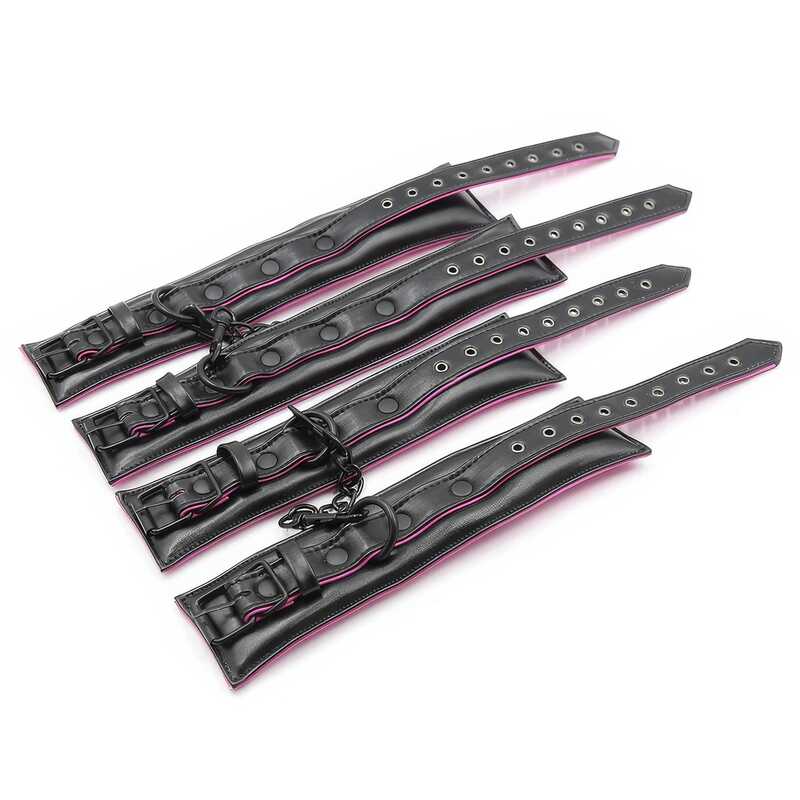 Gepolsterte Handschellen Für Knöchel Und Handgelenk Schwarzrosa - Image 2