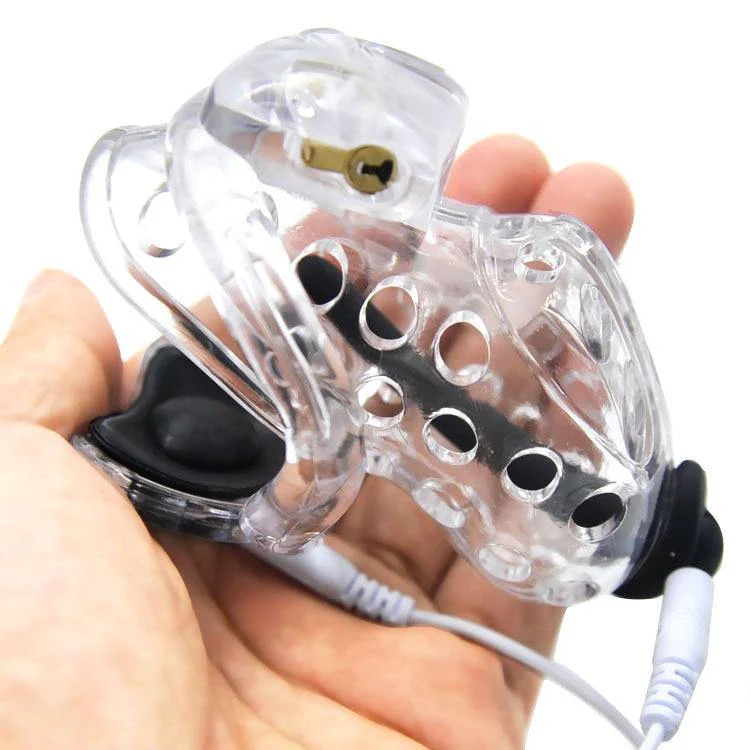 Harz Elektrischer-Keuschheitskäfig Mann - HT V4 Air Transparent E-stim - Image 2
