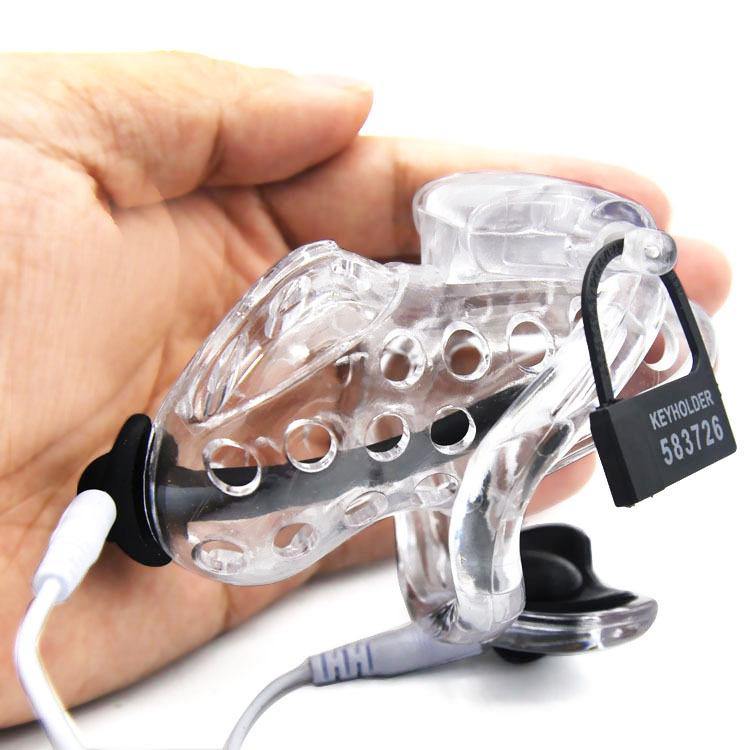 Harz Elektrischer-Keuschheitskäfig Mann - HT V4 Air Transparent E-stim - Image 3