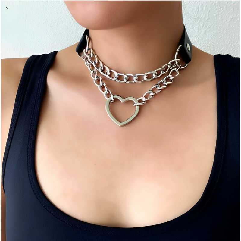 BDSM Halsband Herzanhänger