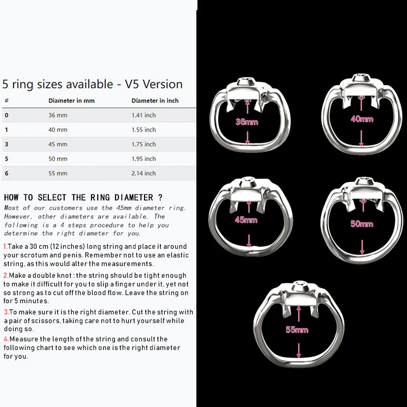 HT-V5 Click & Lock - Metall Keuschheitskäfig - Image 32