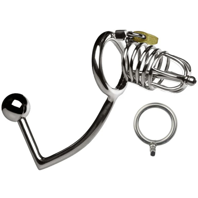 Keuschheitskäfig Metall Männlich Analplug - Image 3