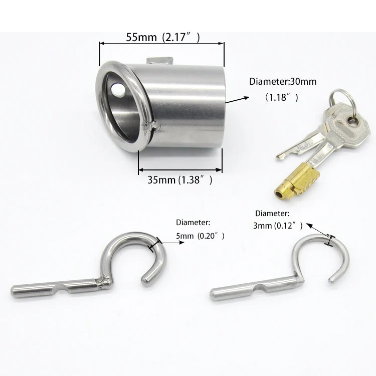Keuschheitskäfig aus Metall mit Harnröhrenplug für PA Piercing Rohr 33mm A213 - Image 4