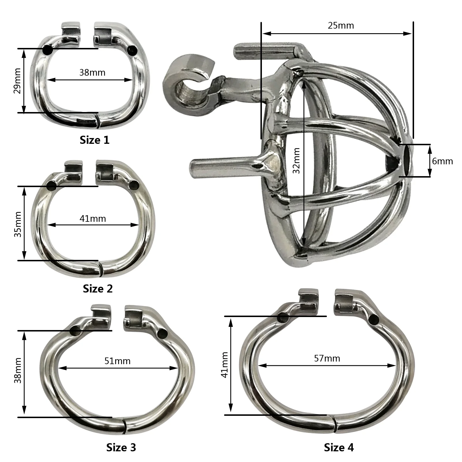 Keuschheitskäfig aus Metall mit Harnröhrenplug - S055 - Image 3