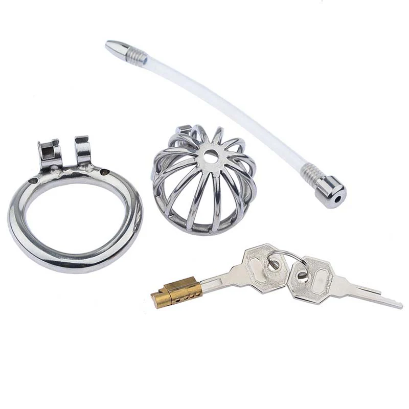 Keuschheitskäfig aus Metall mit Harnröhrenplug - UL203 - Image 2