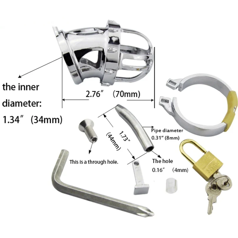 Keuschheitskäfig aus Metall mit Harnröhrenstab A199 - Image 3