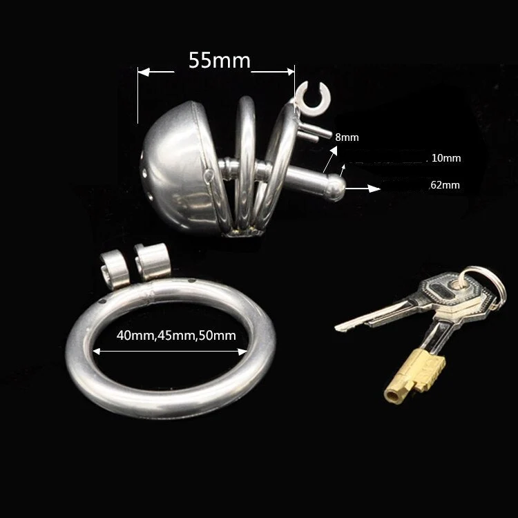 Keuschheitskäfig aus Metall mit Harnröhrenstab A219 - Image 6