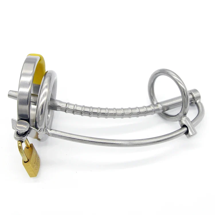 Keuschheitskäfig aus Metall mit langem Harnröhrenstab A060 - Image 3