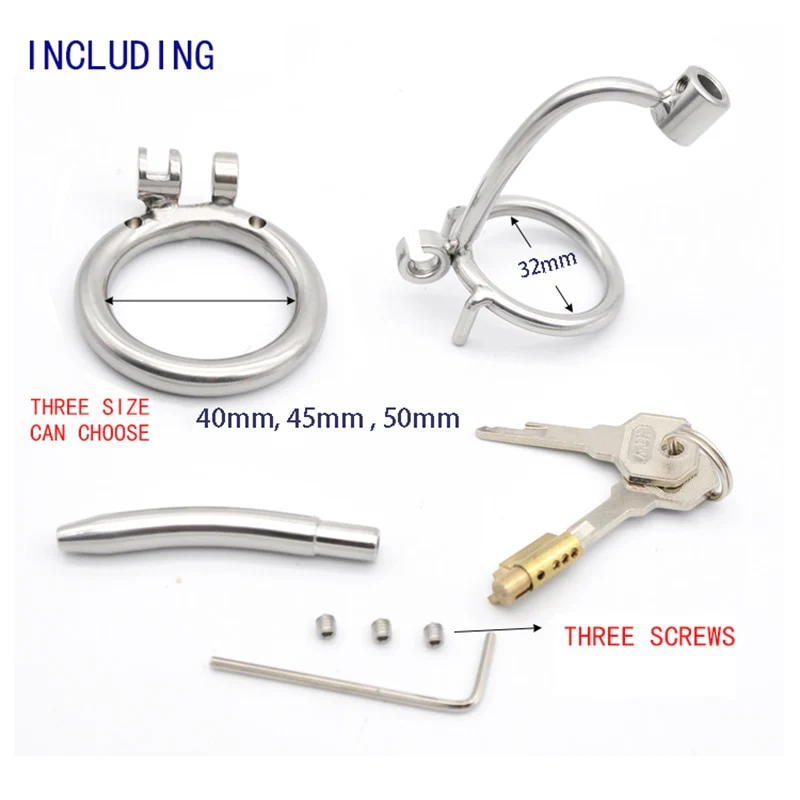 Keuschheitskäfig aus Metall mit verstellbarem Harnröhrenkatheter 8 bis 12 mm, A279-P - Image 5