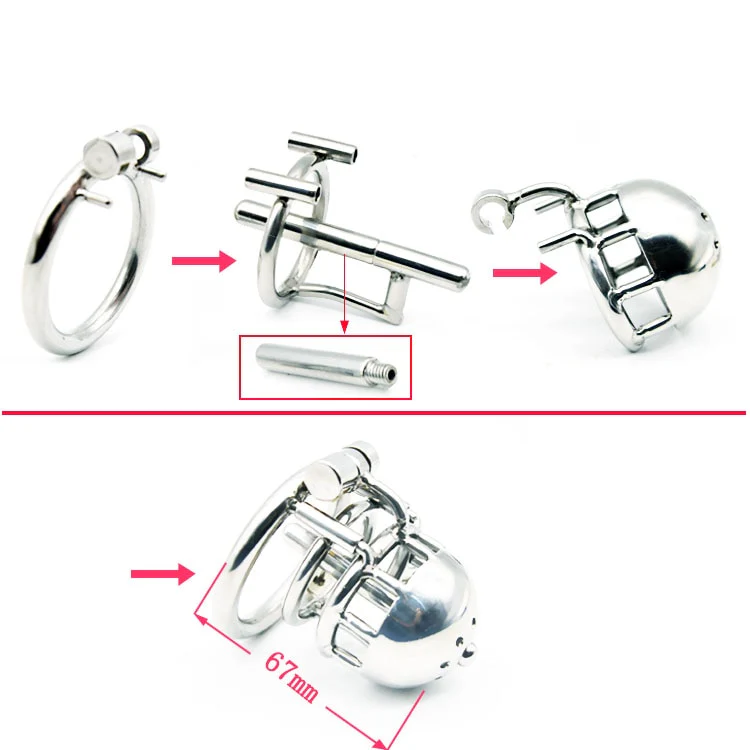 Keuschheitskäfig aus Metall - wandelbar PA Piercing A400-2