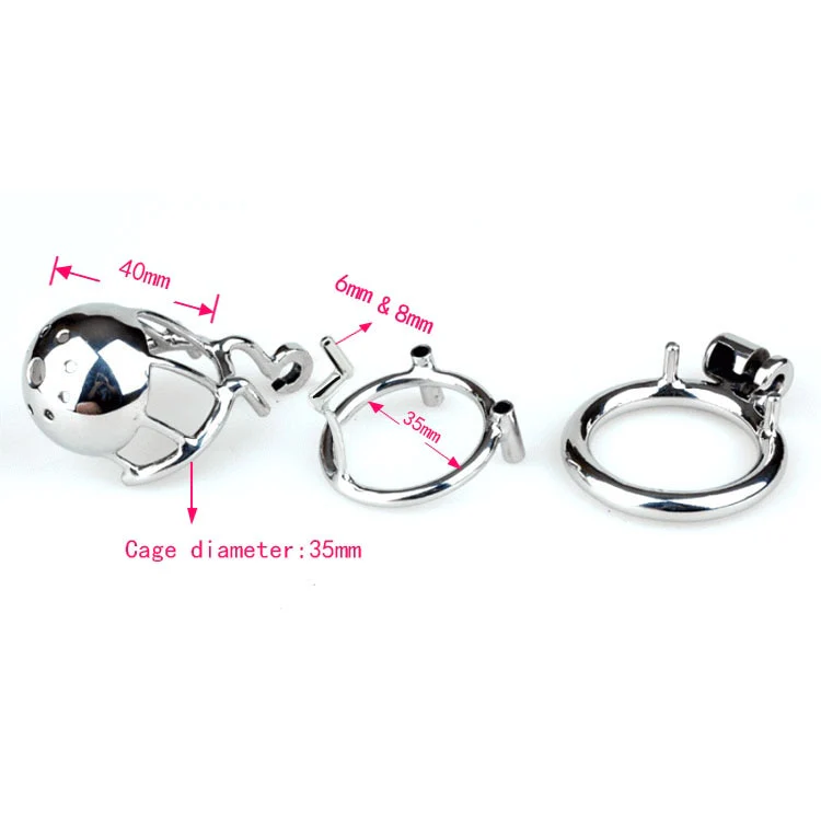 Keuschheitskäfig aus Mischmetall mit Harnröhrenkatheter PA A400-3 - Image 4