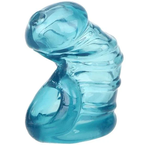 Keuschheitskäfig aus Silikon  Das blaue Kondom