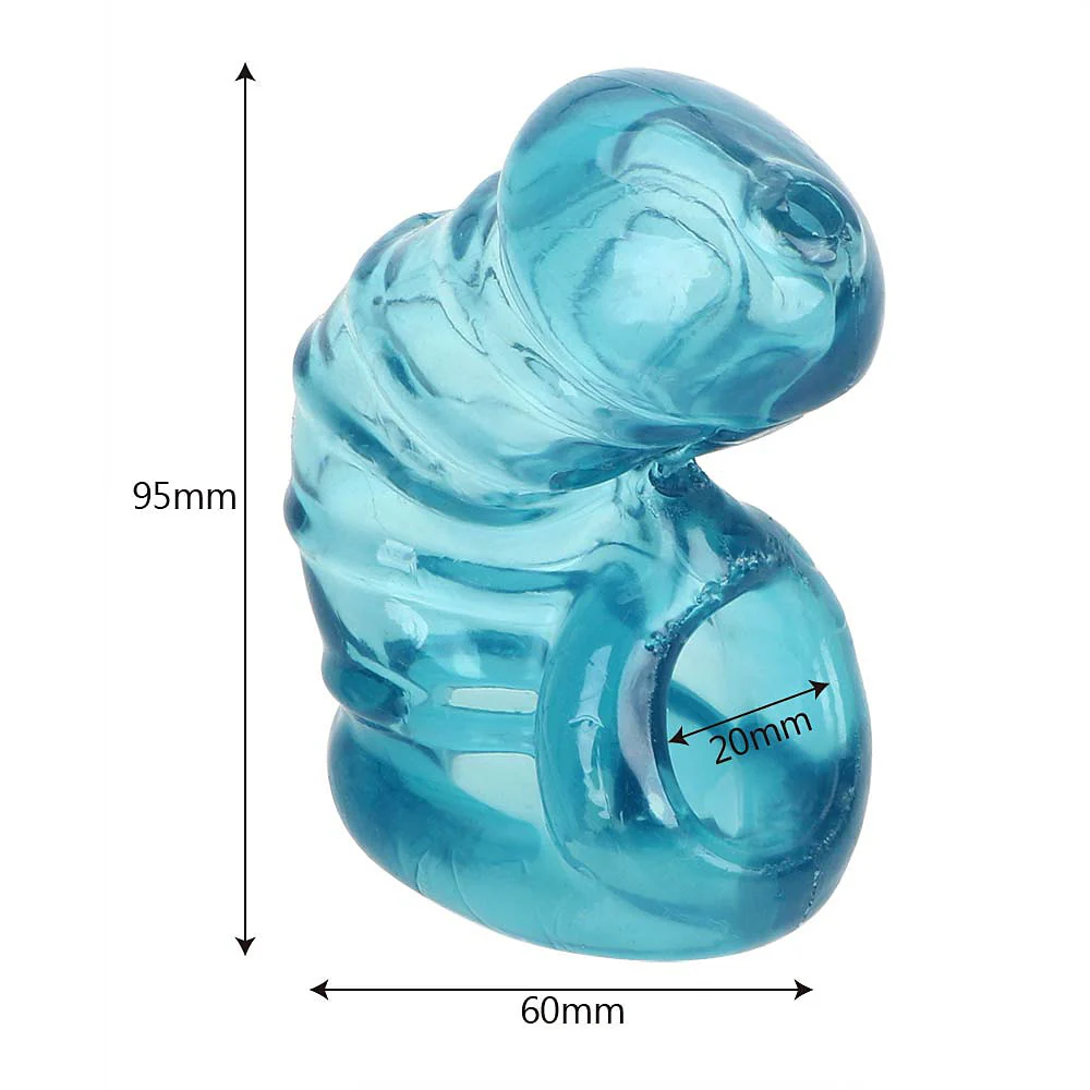 Keuschheitskäfig aus Silikon  Das blaue Kondom - Image 2
