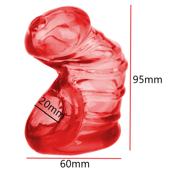 Keuschheitskäfig aus Silikon  Das rote Kondom - Image 2