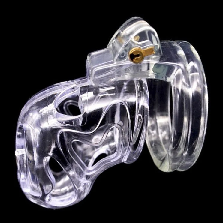 Keuschheitskäfig aus Kunststoff  Clear Fire