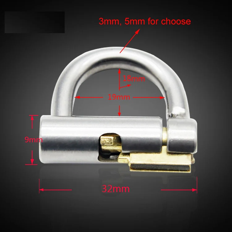 Keuschheitskäfig für Prinz-Albert-Piercing oder Frenum-Piercing, mit Vorhängeschloss A294-W - Image 3