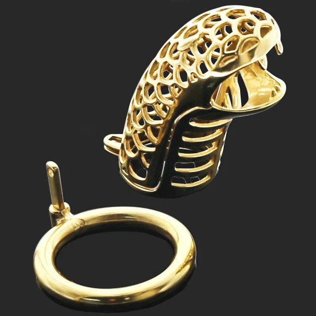 Keuschheitskäfig Für Männer Metall Godzilla Gold - Image 3