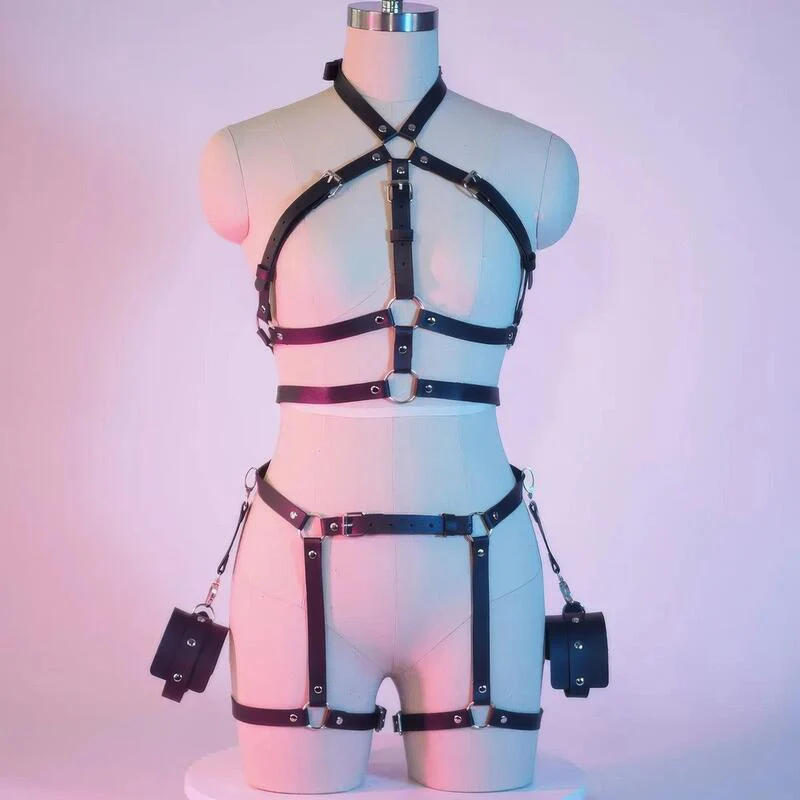 Bdsm Harness Damen Leder Set - Image 3