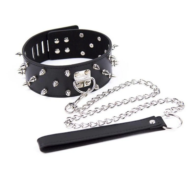 Leine bdsm halsband Mit Nieten - Image 4