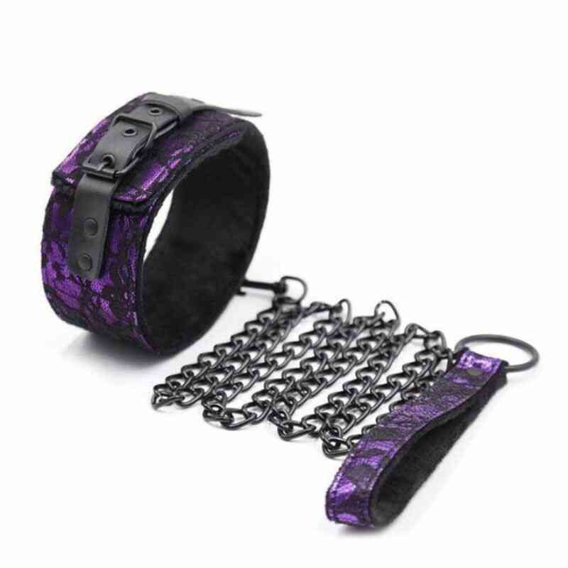 Lila Leinen halsband bdsm