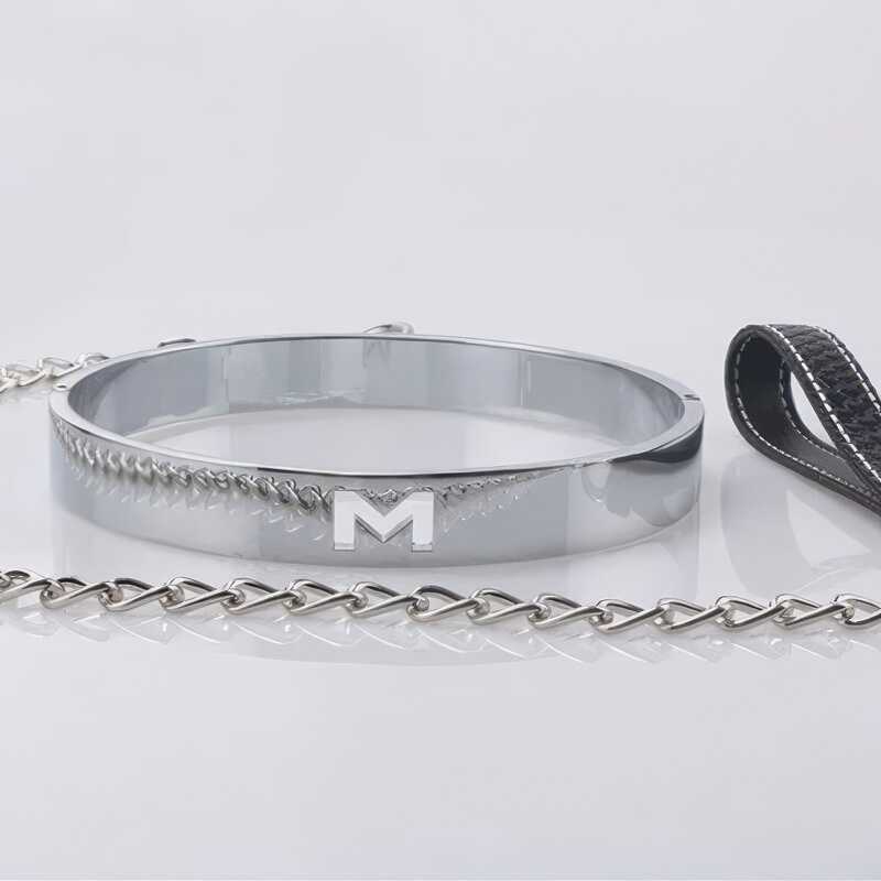 Metall bdsm halsband + Leine - Image 2