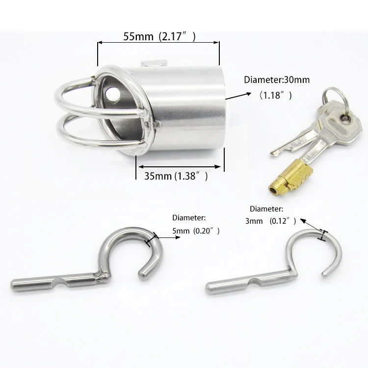 Peniskäfig aus Metall für Frenum oder Prince Albert Piercing Rohr 33mm A215 - Image 5