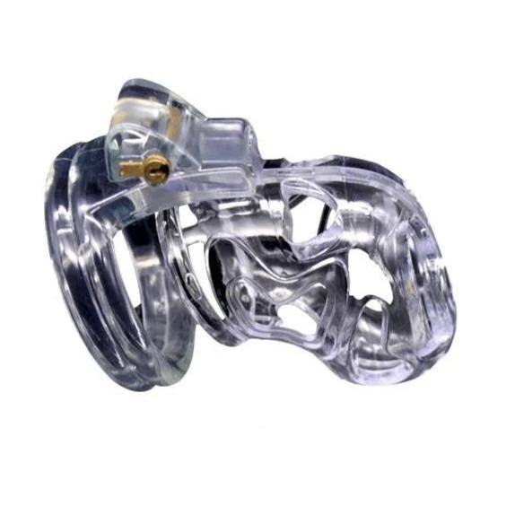 Plastik Keuschheitskäfig Mann - Clear fire transparent