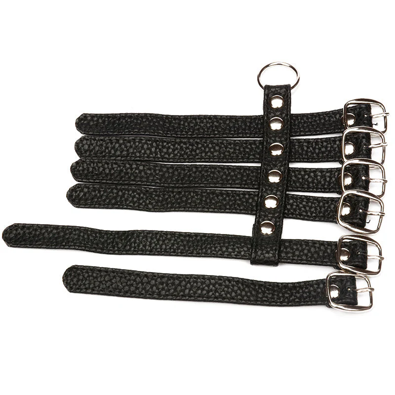 Schwarzer Kunstleder Harness Käfig für Penis und Hoden - Image 3