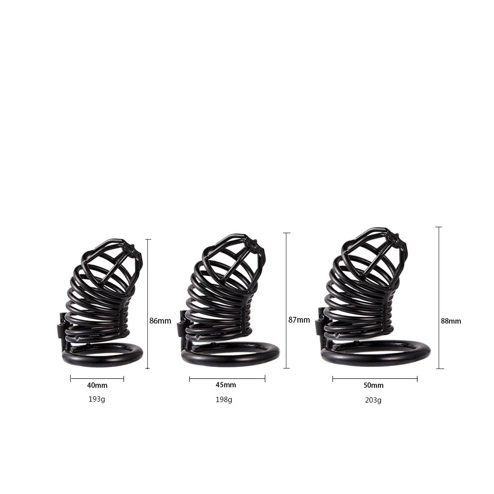 Stahl-Peniskäfig 7 Ringe - Folter 200 Schwarz - Image 3