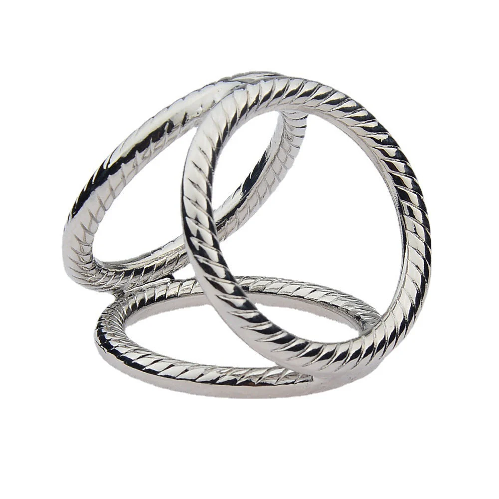 Eleganter dreifacher Ring aus Stahl für Penis und Hoden - Image 3