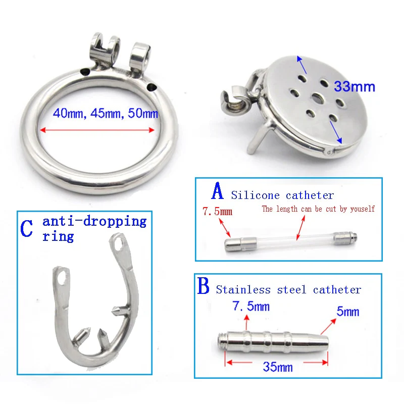 Keuschheitskäfig Metal mit Urethra-Sonde A399 - Image 7